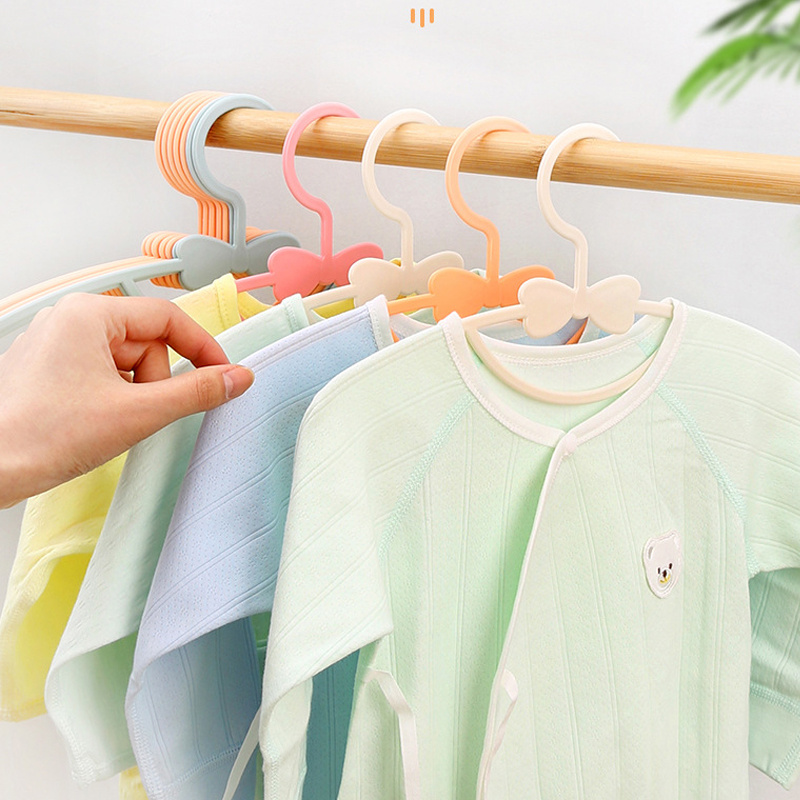 10pcs Portable Clothes Hangers Kid Clothes Hook Bow-knot Design Clothes  Drying Rack for Children Plastic Baby Hangers - AliExpress