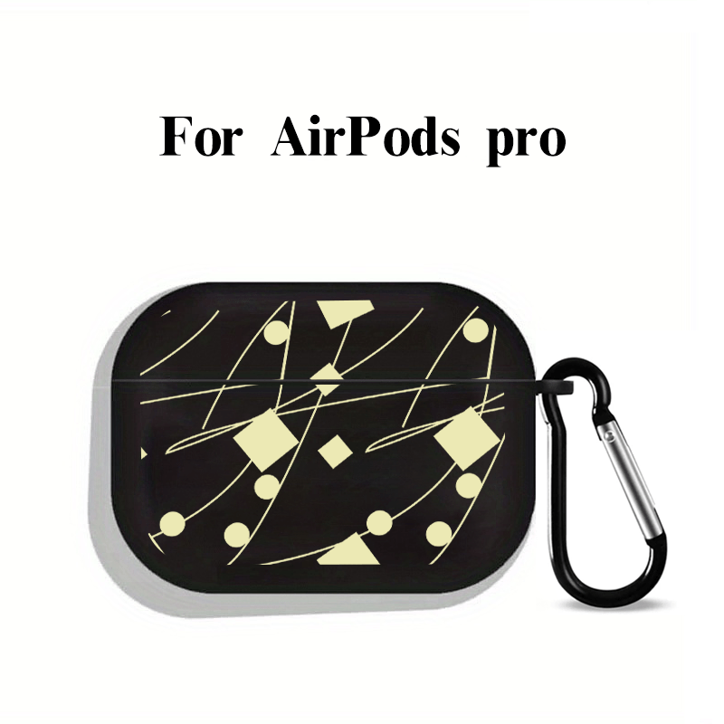 Beige Square & Circle Graphic Earphone Case For Airpods1/2