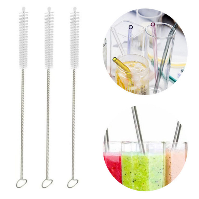  2 Drinking Straw Cleaning Brush LONG - Bristle Cleaner for  Stainless Steel Drink Straws Heavy Duty Brushes For Washing Glass Silicone  Metal Straws Tea Pot Spout Mini Micro Bottle : Health
