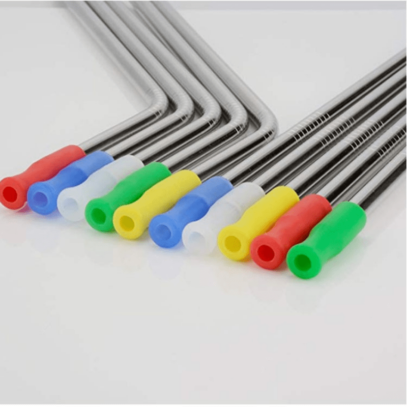 Stainless Steel Straws Reusable Straws With Silicone Tips - Temu