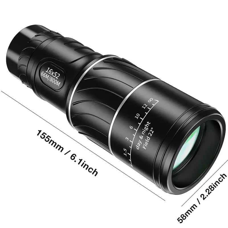 16x52 hd portable monocular dual focus 66 8000m optics zoom telescope for adults kids camping details 6