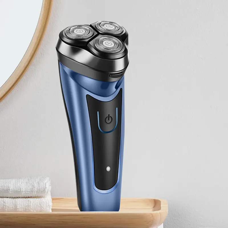 Largner Electric Rechargeable Three-Head Floating Shaver (Pearlized Blue)