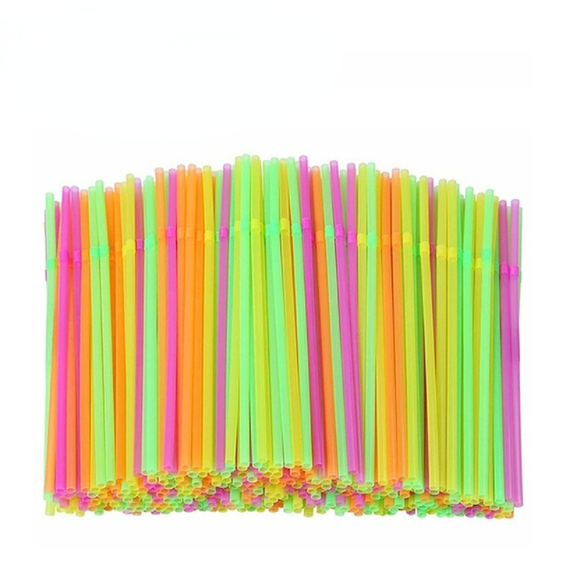 Extra Wide Assorted Unwrapped Neon Milkshake/Smoothie Straws