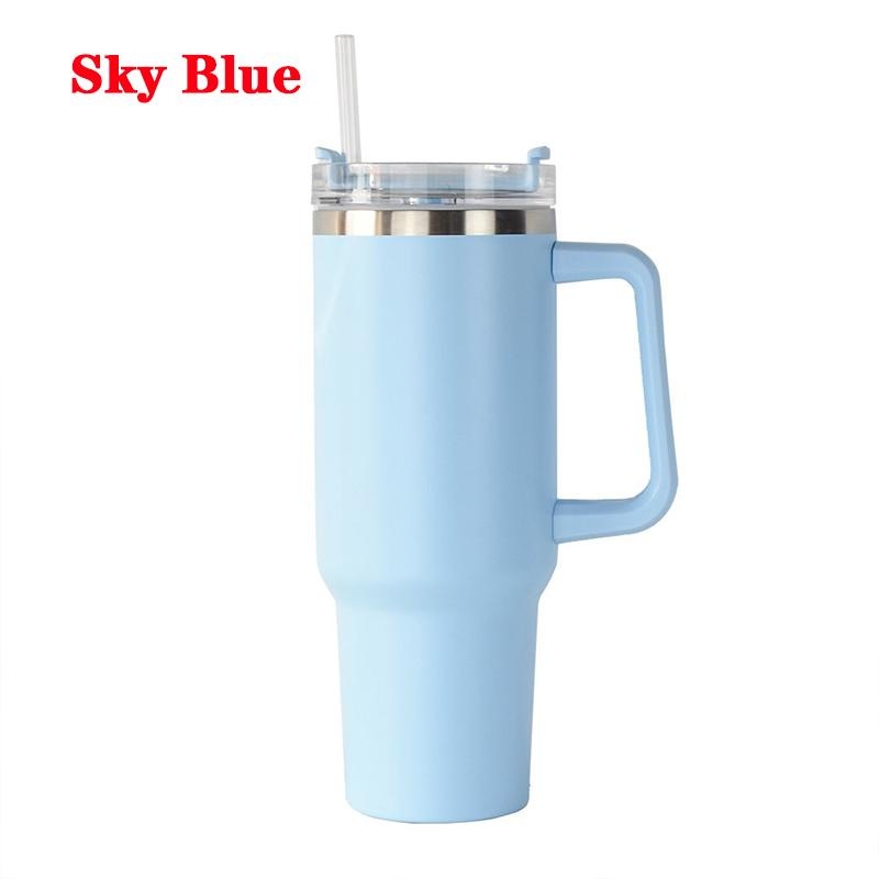 Sky Blue Thermal Cup Portable Stainless Steel Vacuum Cup - Temu