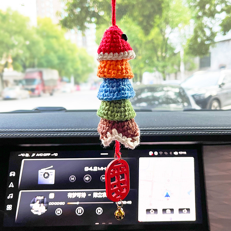 Cute Plants Crochet Rear View Mirror Accessories, Handmade Car Mirror  Hanging Accessories, Rearview Mirror Accessories Car Ornament For Women,  Flowers