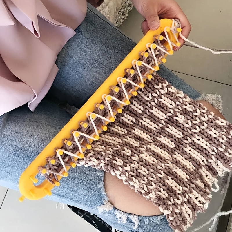 Rectangular Knitting Loom kit with Crochet Hooks Weaving Scarf Sweater Hat  Shawl Stitching Knitting Machine DIY Handmade