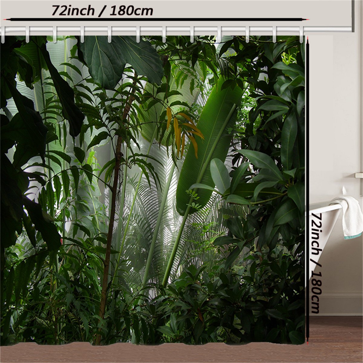 Rainforest Shower Curtain Set Tropical Botanical Scenery - Temu