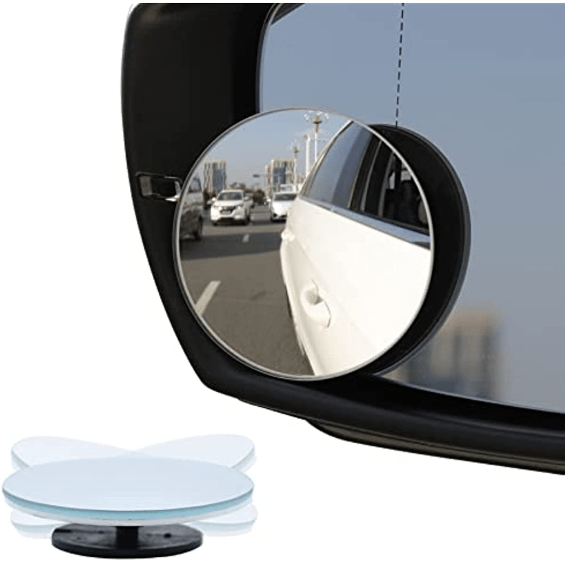 Blind Spot Mirror Round HD Glass Frameless Convex Rear View Mirrors  Exterior Accessories With Wide Angle Adjustable Stick For Car SUV And Trucks