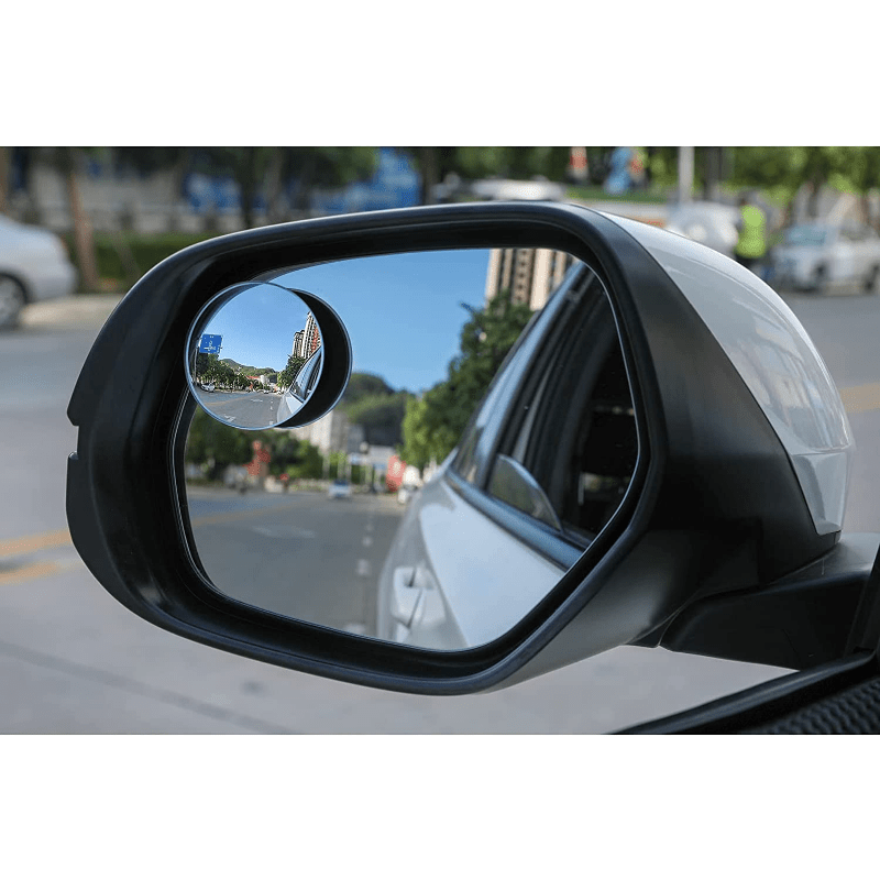 WINSX Miroir d'angle mort 360 ° rotatif cadre rond grand Angle miroir  convexe Hd verre cristal miroirs d'angle mort pour voiture Suv Vans  camion,Le
