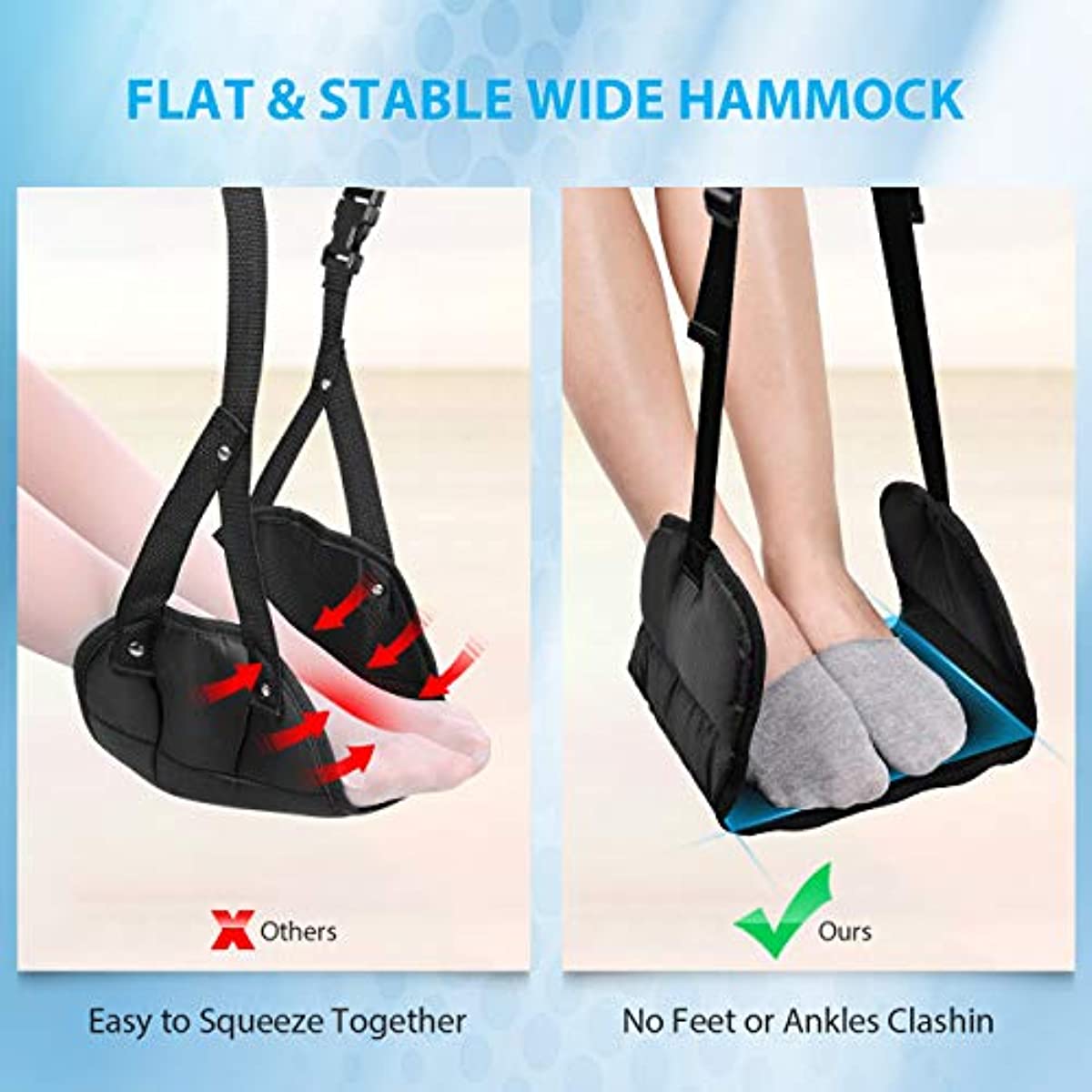 Airplane Footrest, Airplane Travel Accessories, Footrest Hammock, Portable  Foot Rest Used In Office/plane/home, Hammock Leg Rest Adjustable Height -  Temu