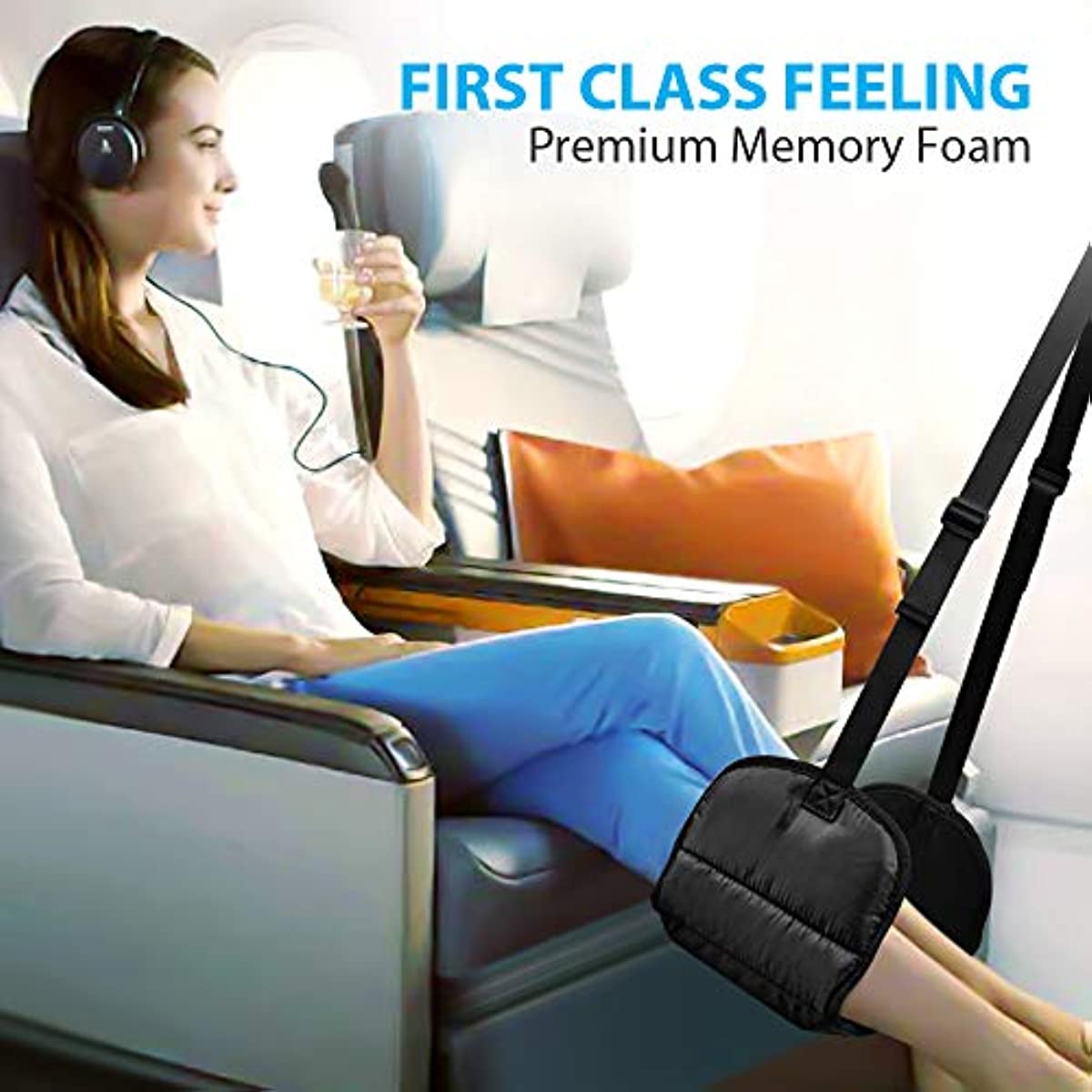 Airplane Footrest, Airplane Travel Accessories, Footrest Hammock, Portable  Foot Rest Used In Office/plane/home, Hammock Leg Rest Adjustable Height -  Temu