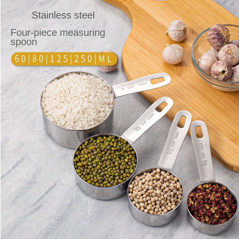 Measuring Cups Stainless Steel Cooking Baking Dry Fluid 60/80/125
