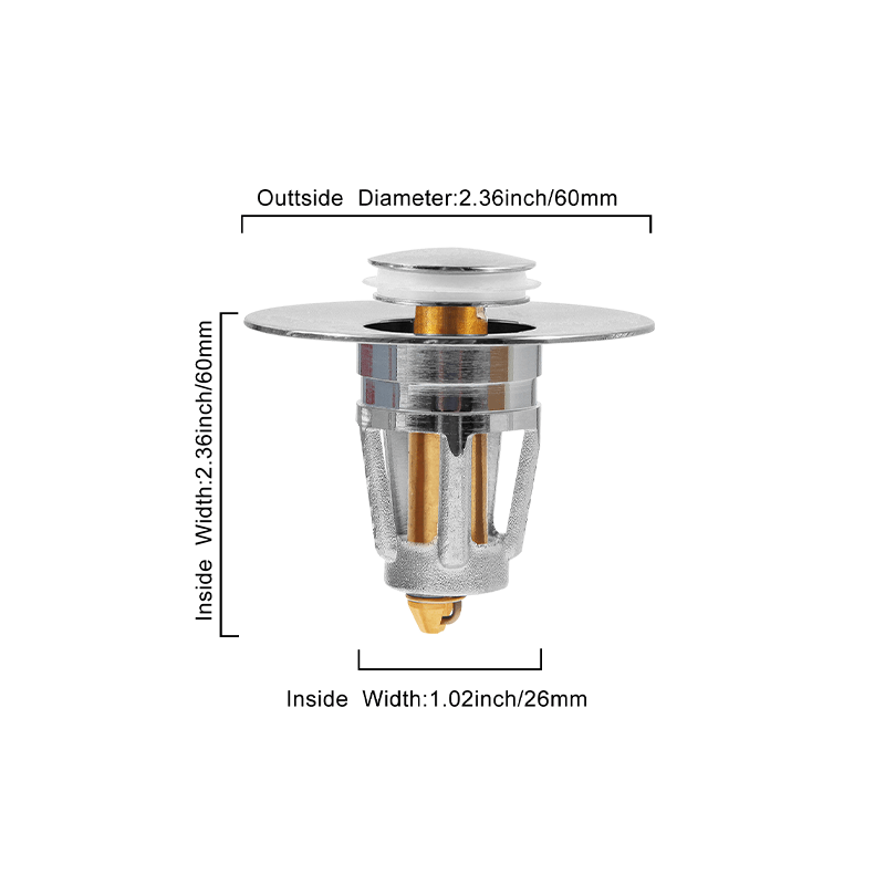 Drain à poussoir avec débordement bouchon de vidange drain d'evier