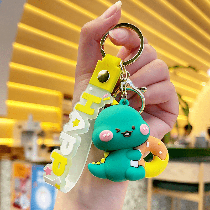 1pc Cartoon Tooth Dinosaur Keychain Cute Kawaii Keyring Bag Decoration Car  Accessories Holiday Gifts Birthday Supplies