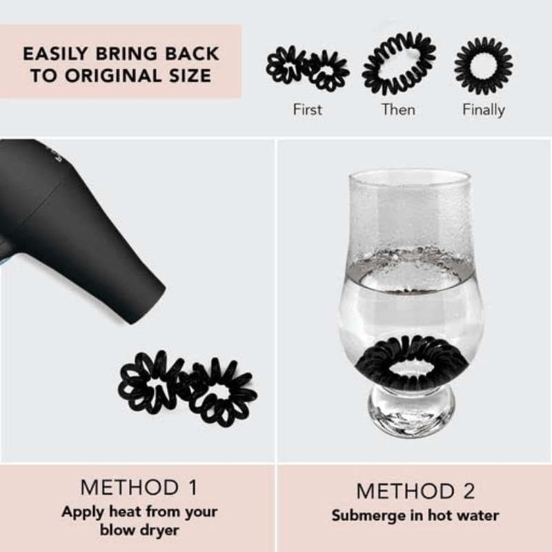 Spiral Hair Ties Waterproof Ponytail Holder Solid Hair Accessories