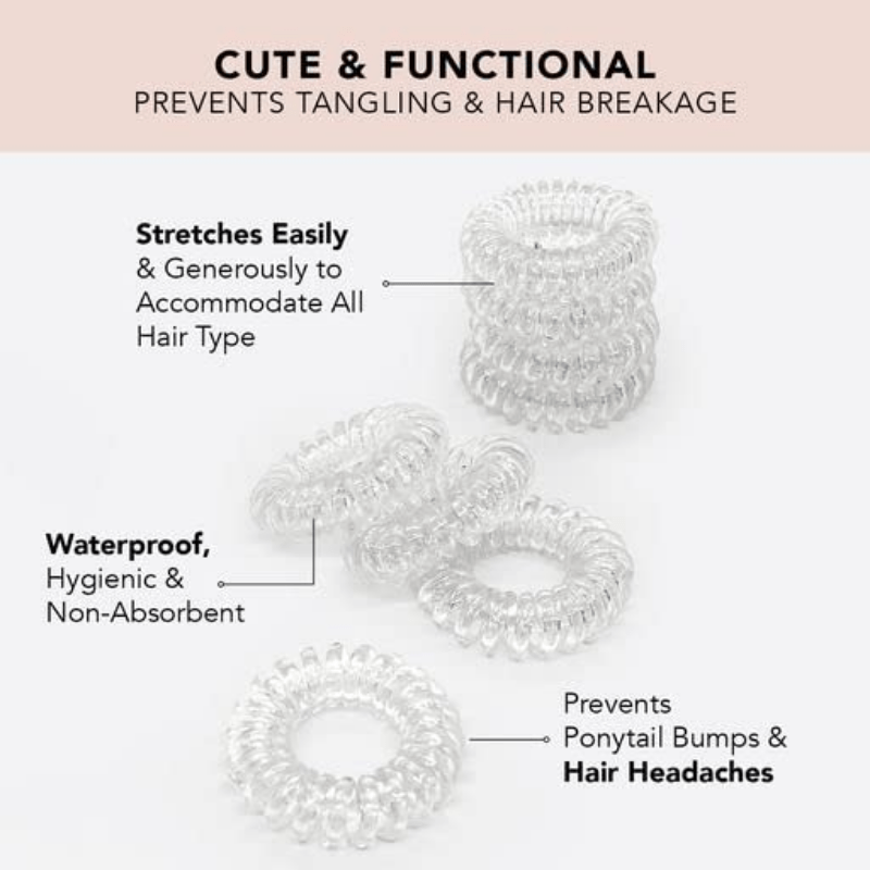 Spiral Hair Ties Waterproof Ponytail Holder Solid Hair Accessories