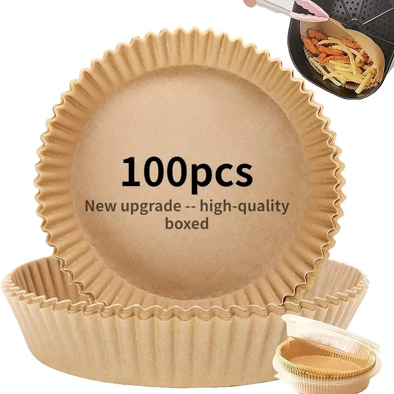 

100-piece Air Fryer Liners - Non-stick, Oil-absorbent Parchment Paper Bags For Healthy Cooking, Perfect For Baking & Grilling