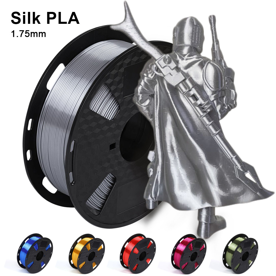 Filamento 3D PLA PLUS PREMIUM SILK (SEDA) Silver 1.75mm 1 kilogramo