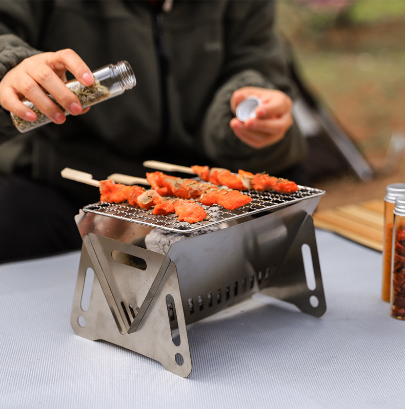 Gas One - Estufa de camping - Estufa de leña portátil de acero inoxidable  con bandeja de alcohol, estufas de leña potable para picnic, barbacoa