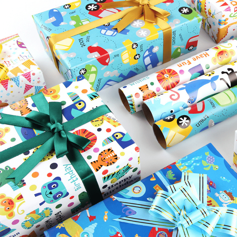 Cute Cartoon Birthday Gift Wrapping Paper Perfect For - Temu