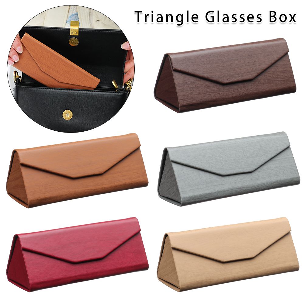 Toronata Triangle Leather Cases for Eyeglass or Sunglasses Tan