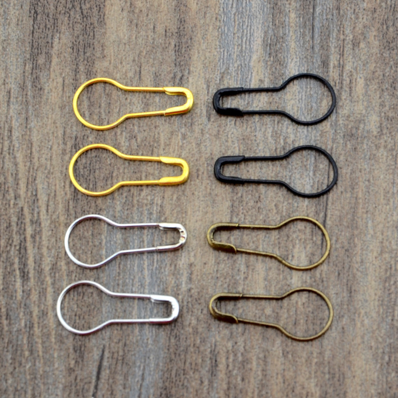 12 -100 Gourd Coiless Safety Pins Calabash Markers Swing Tag Gold