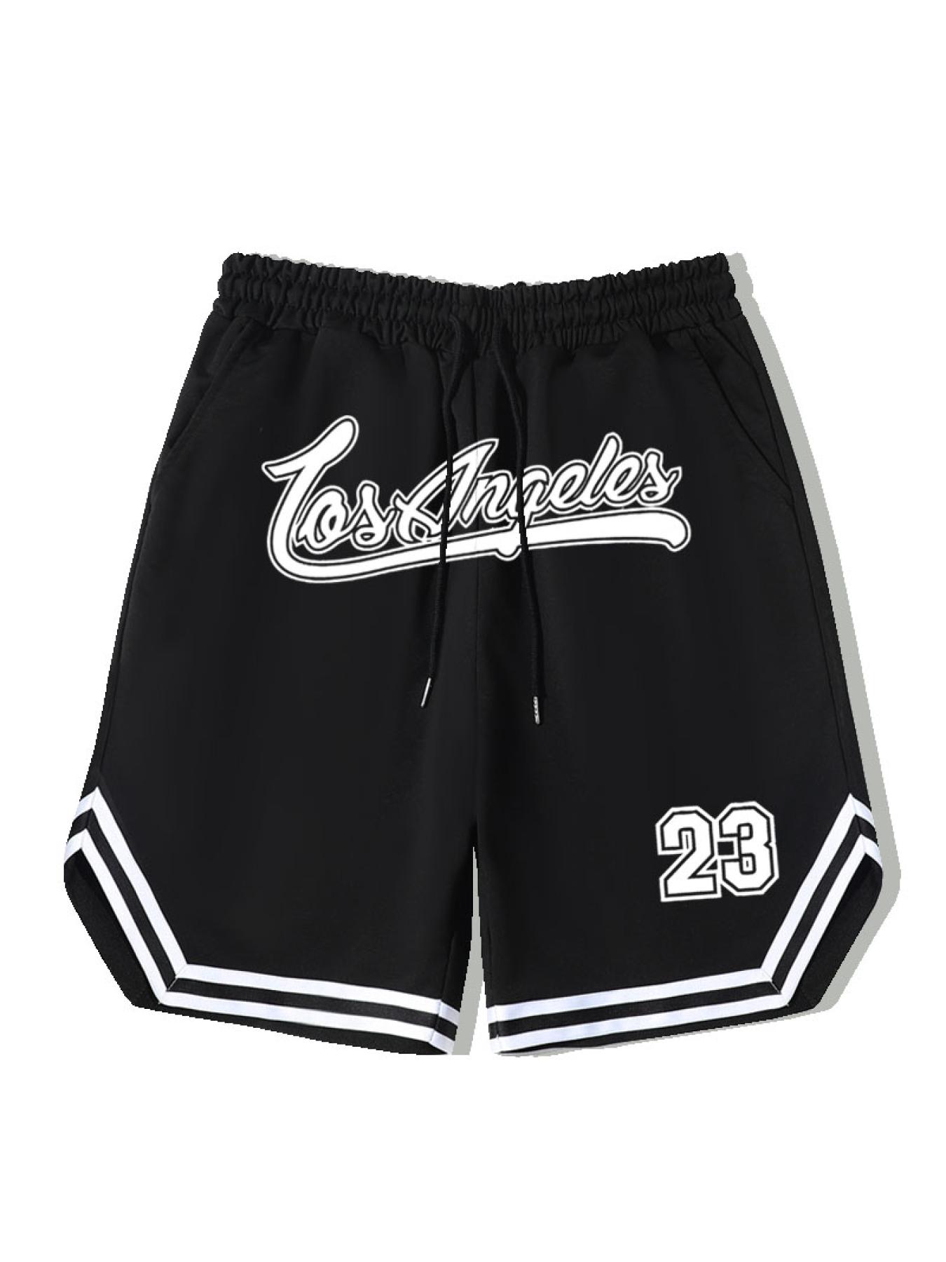 LA 58 Stripe Comfy Shorts Men's Elastic Waist Drawstring S