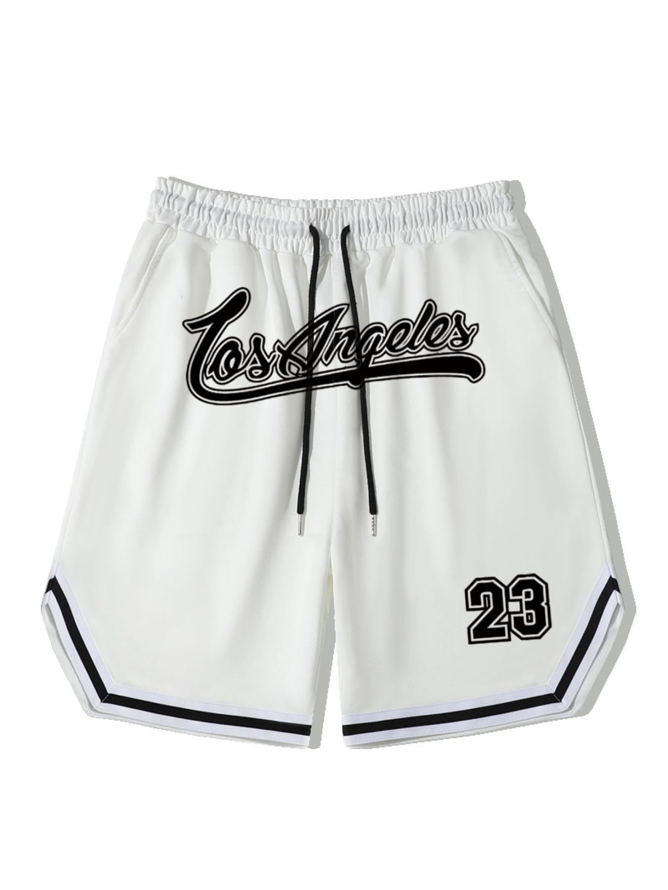 LA 58 Stripe Comfy Shorts Men's Elastic Waist Drawstring S