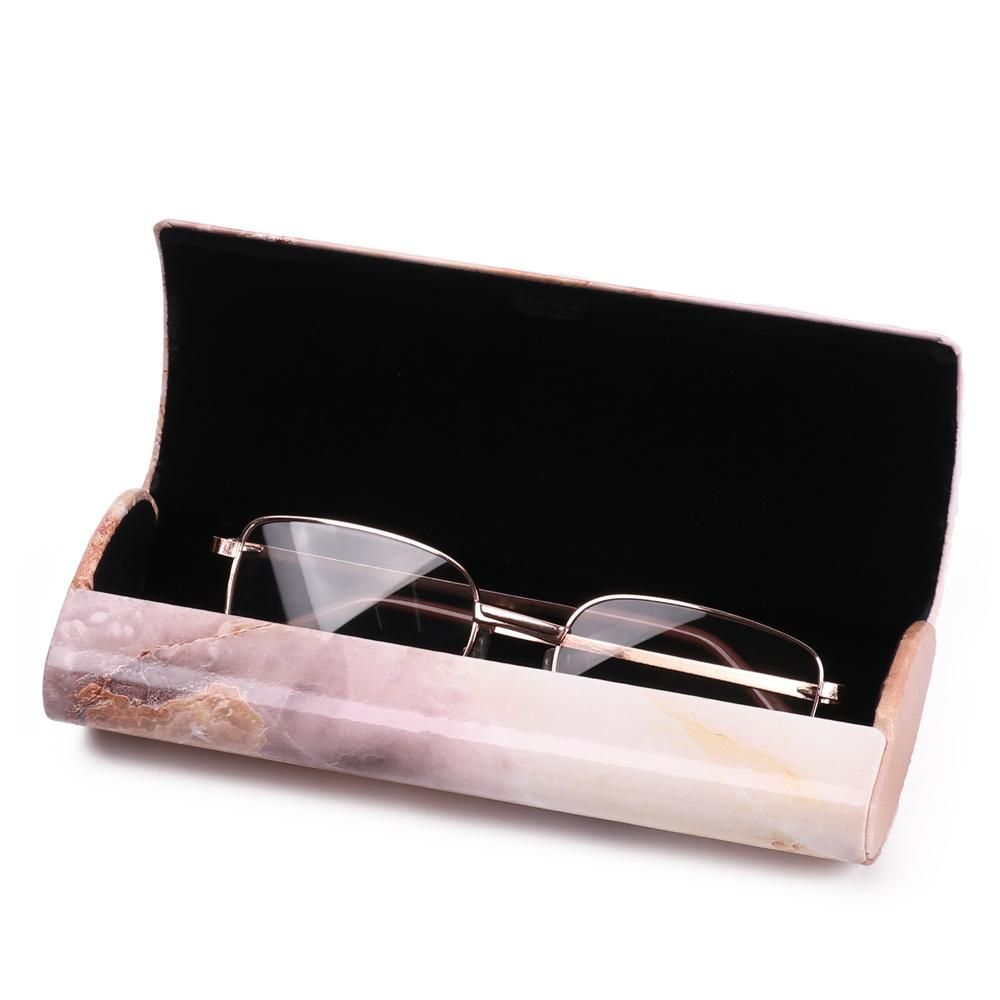 Marble Pattern Magnetic Glasses Case Waterproof PU Portable