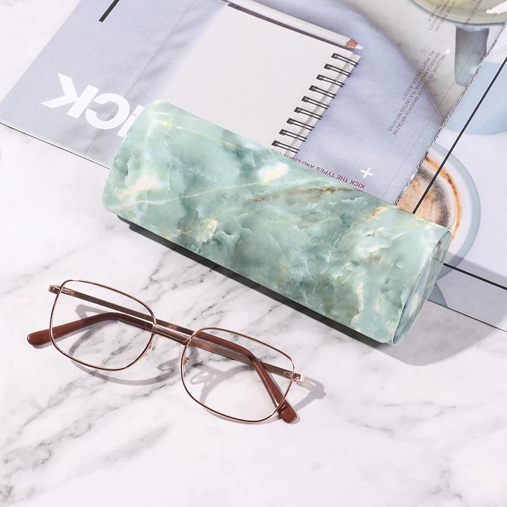Marble Pattern Magnetic Glasses Case Waterproof PU Portable