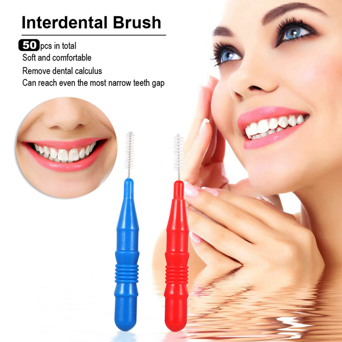 50pcs soft comfortable interdental brushes for oral floss teeth care details 5