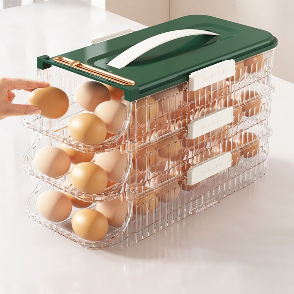 Portable Egg Carrier Holder Durable Plastic Storage Box With - Temu