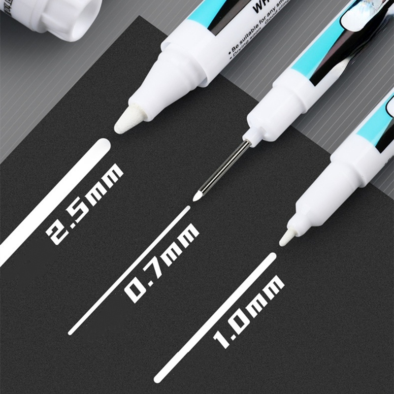 White Permanent Paint Pen Set For Wood Rock Plastic Leather - Temu