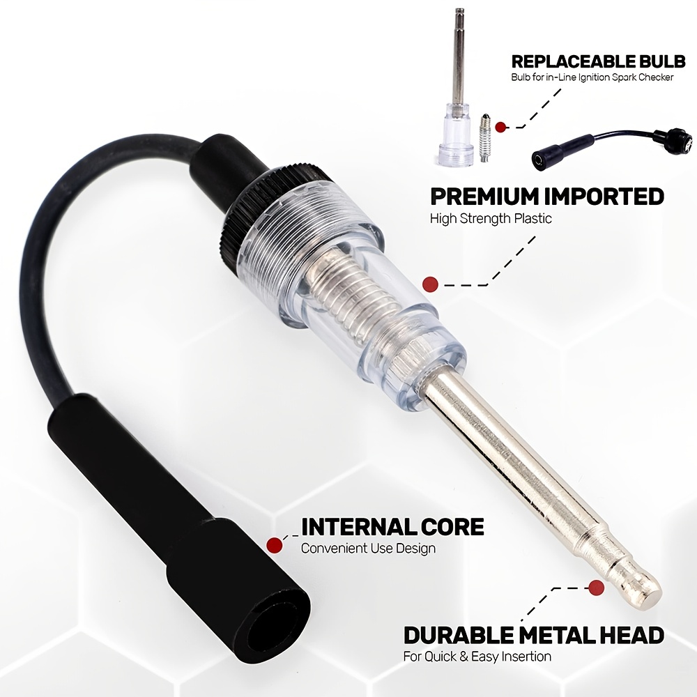 Testeur d'étincelle lisle, testeur de bougie d'allumage système d'allumage  moteur de bobine en ligne outil de test de diagnostic automatique