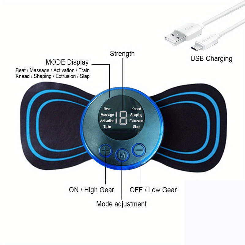 Mini Portable EMS Pulse Massager Full Body Electrical Magic Massage  Stickers TENS Pulse Muscle Relax Tool With Charging Case