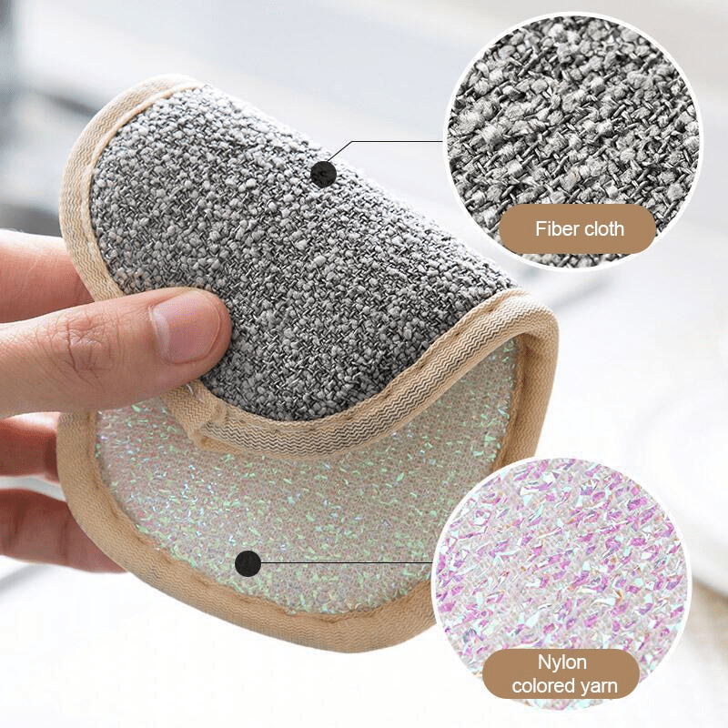 Double Sided Dishwashing Sponge Kitchen Cleaning Towel Kitchenware Brushes  Anti Grease Wiping Rags Absorbent Washing Dish Cloth