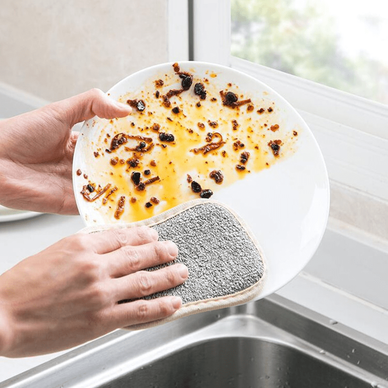 Double Sided Dishwashing Sponge Kitchen Cleaning Towel Kitchenware Brushes  Anti Grease Wiping Rags Absorbent Washing Dish Cloth