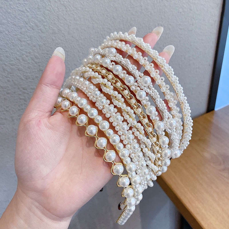 Simple Pearl Hairband Versatile Non slip Head Hoop Elegant - Temu