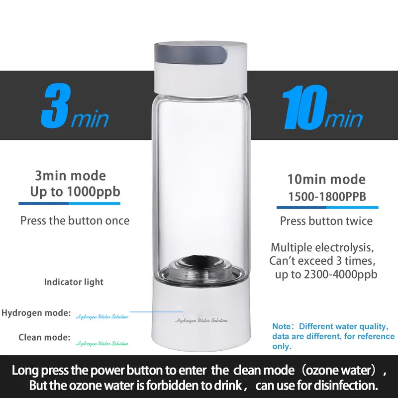 Hydrogen Rich Water Generator Bottle Dual Chamber Maker For - Temu