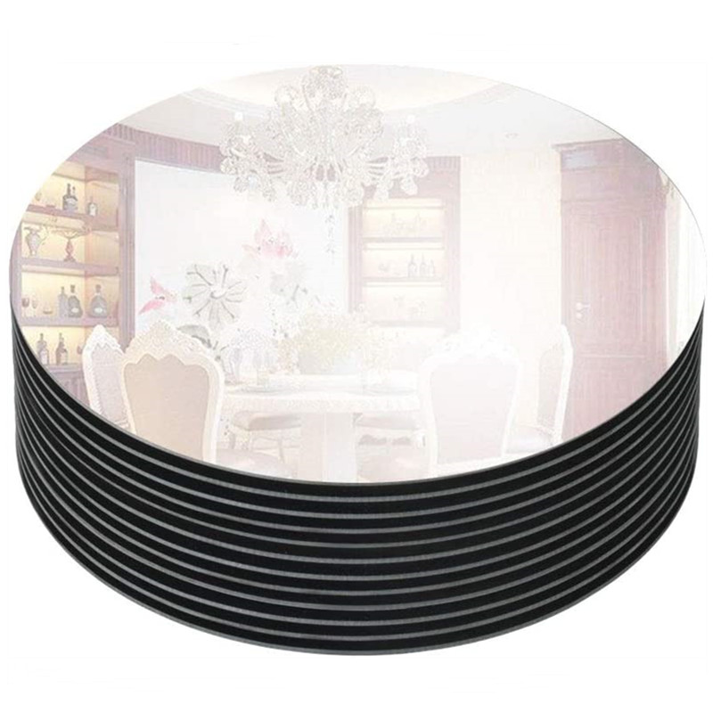 JAMBALAY 8 Round Mirrors Centerpieces for Tables,12 Pack Mirror Circle  Trays, Round Mirror Plates, Mirror Candle Plates for Table Centerpieces 
