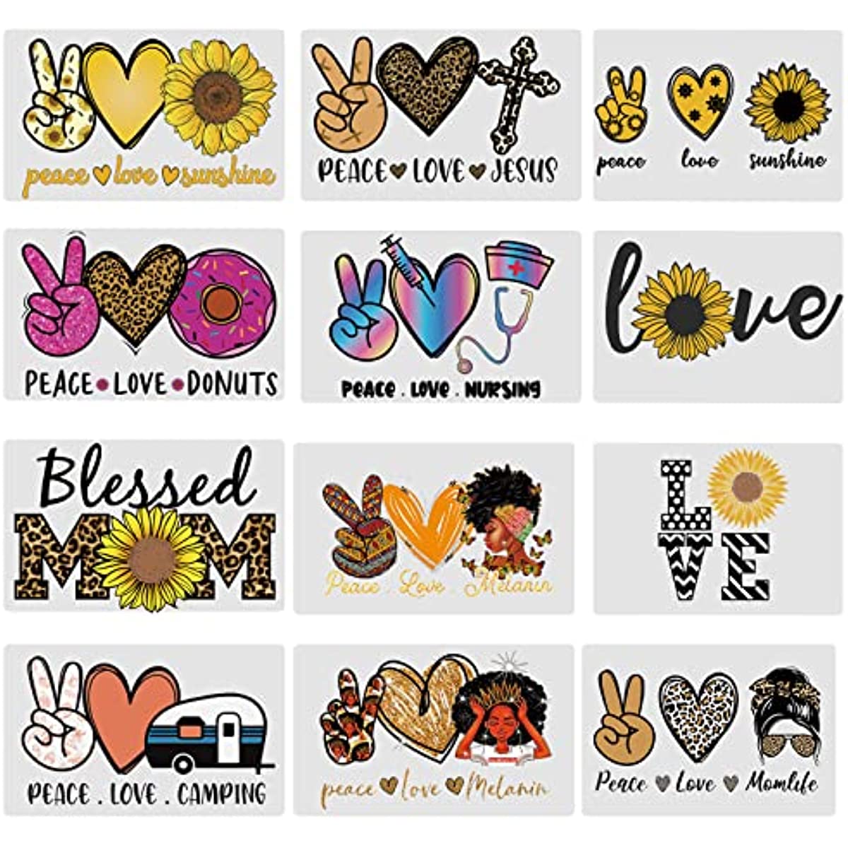 Qusmeiyici 8PCS Small Size Beach Iron On Decals Thermal Transfer Stickers  for Clothing Heat Press Decoration Appliqued Sublimation Patches Iron On