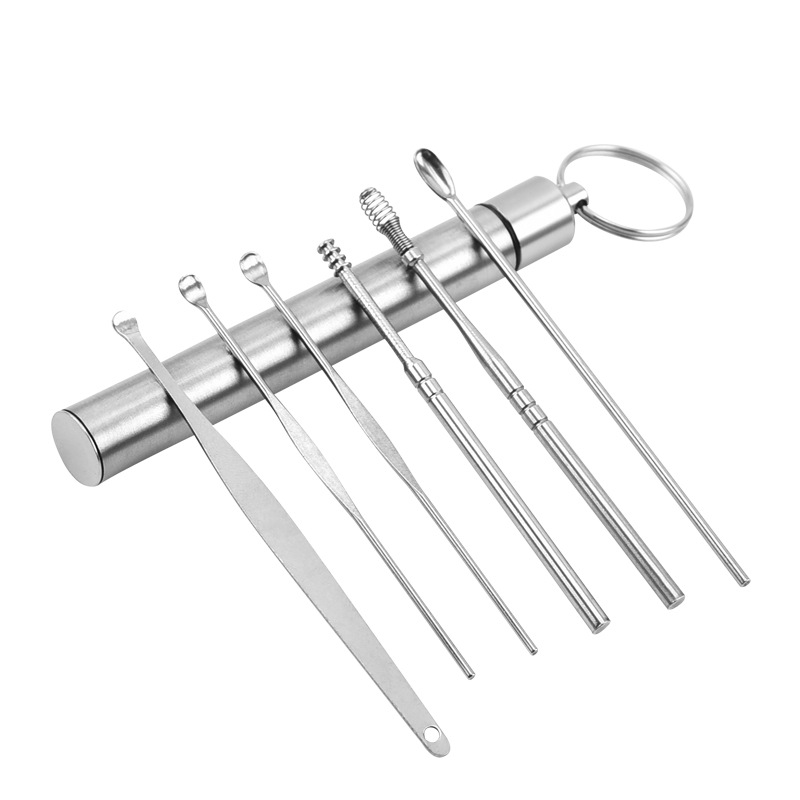 6PCS Ear Wax Removal Kit Ear Wax Remover Pickers Stainless Steel
