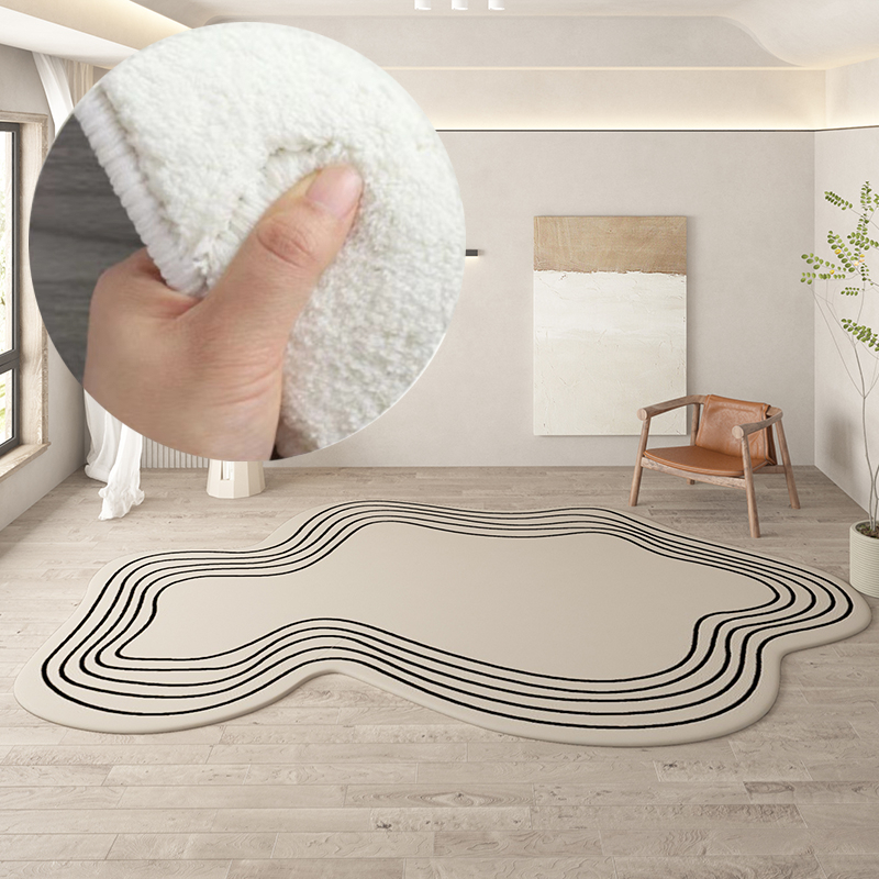 Cream Irregular Oval Plush Fluffy Area Rugs For Living Room Bedroom Bedside  From Deng10, $96.2