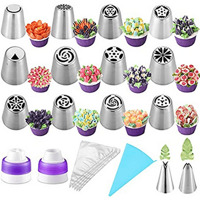 27pcs russian piping tips set create professional looking cupcakes cookies for birthdays parties