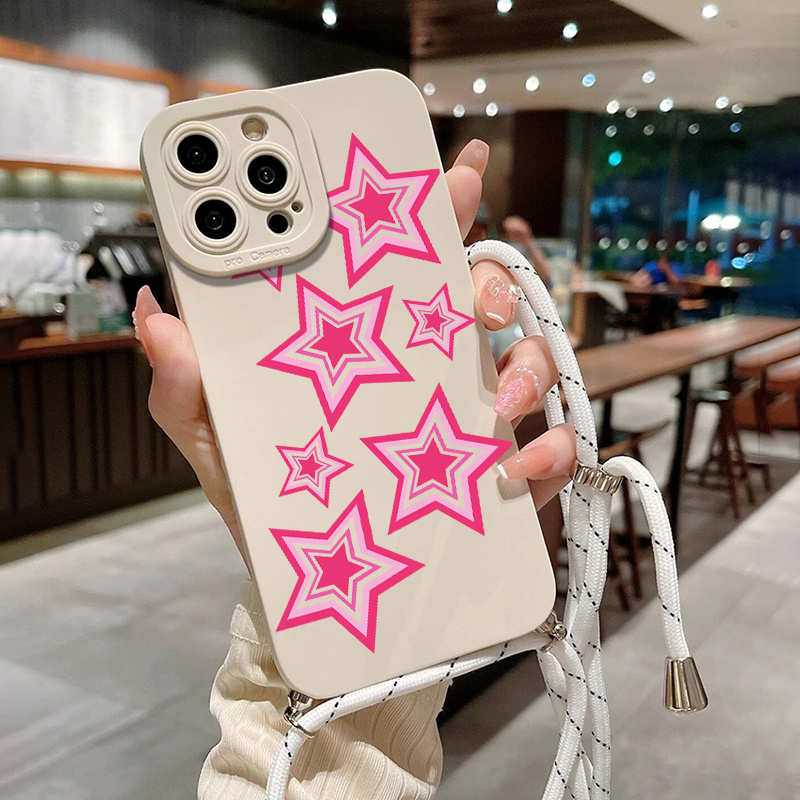 Stars Phone Case With Lanyard For Iphone 14, 13, 12, 11 Pro Max