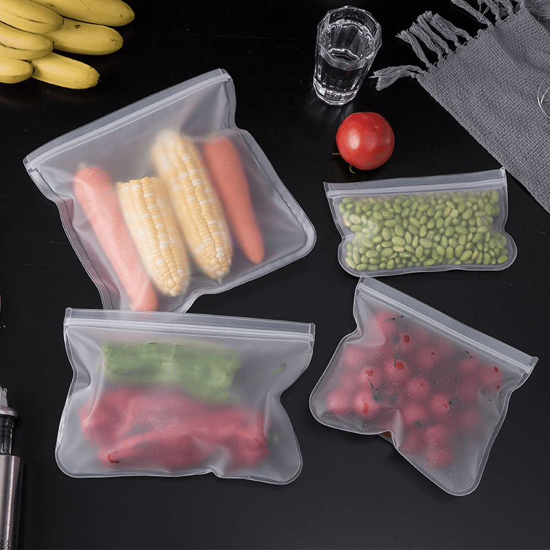 Reusable Silicone Vacuum Food Fresh Bags Wraps Fridge Food Storage