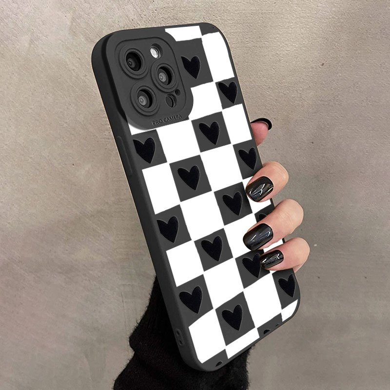 

1pc Silicone Phone Case With Black Hearts Graphic Pattern For Iphone Xr Iphone 11 Iphone 11 Pro Iphone 11 Pro Max Iphone 14 Iphone 14 Plus Iphone 14 Pro Iphone 14 Pro Max Iphone 13