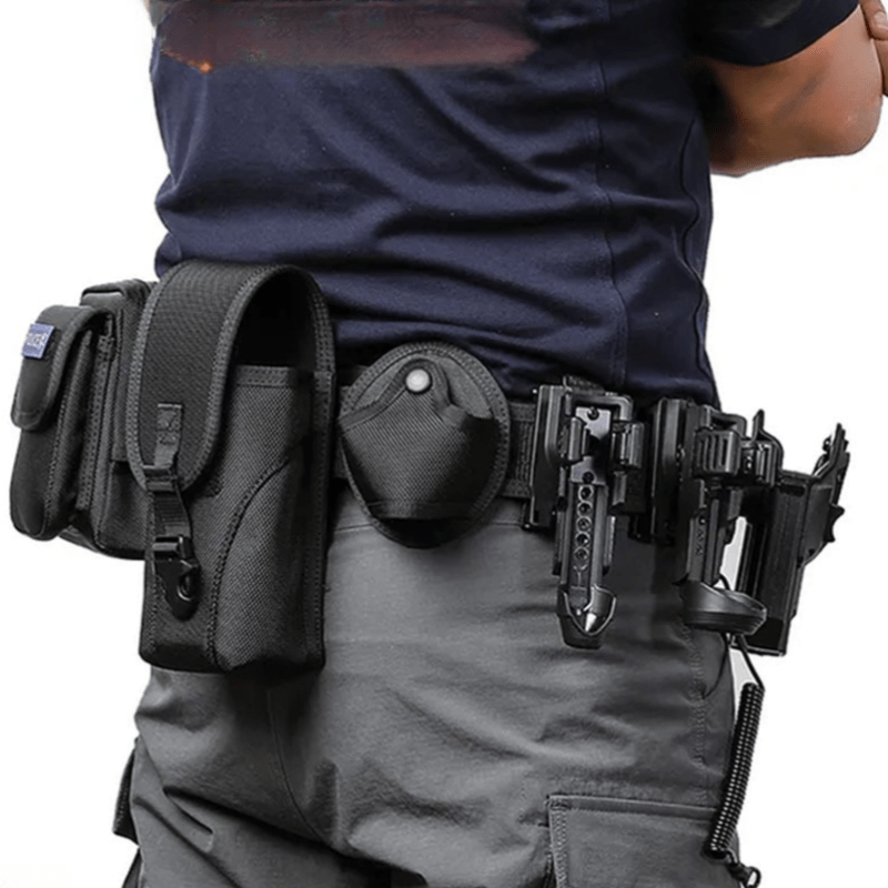 Kit de cinturón de Servicio de Policía, equipo de aparejo de cinturón de  servicio multifuncional, Kit de cinturón de guardia de entrenamiento  militar táctico, incluye bolsas - AliExpress
