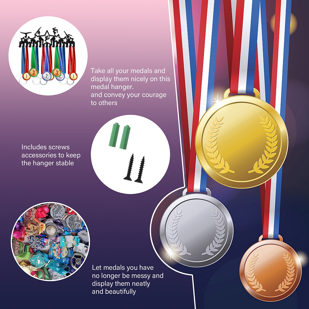 1 Pc Fer Médaille Titulaire Cadre Médailles Affichage Cintre Rack