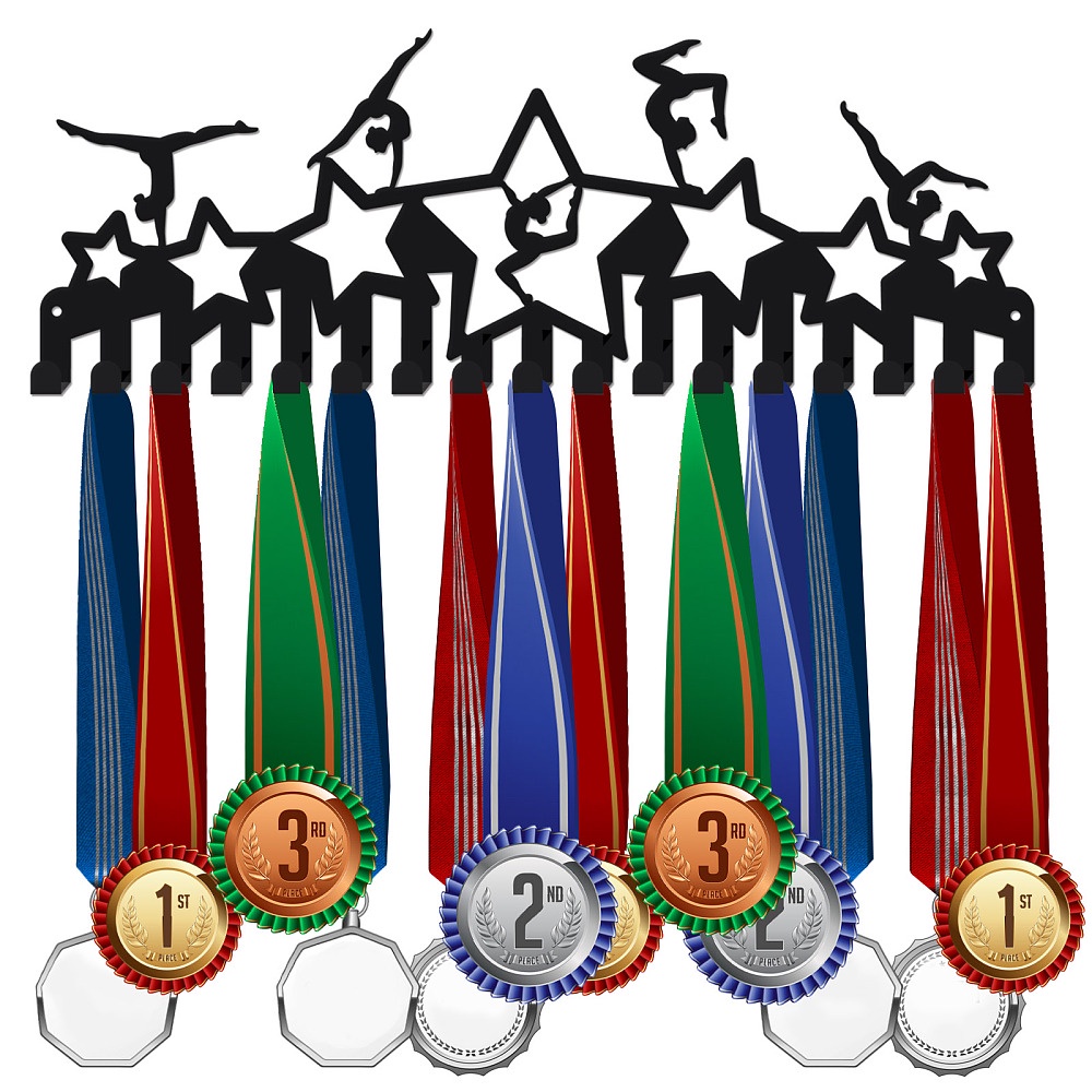 Médailles en Acier Inoxydable Porte-Médailles de Sport Médailles Noires Présentoir  Médailles Présentoir 